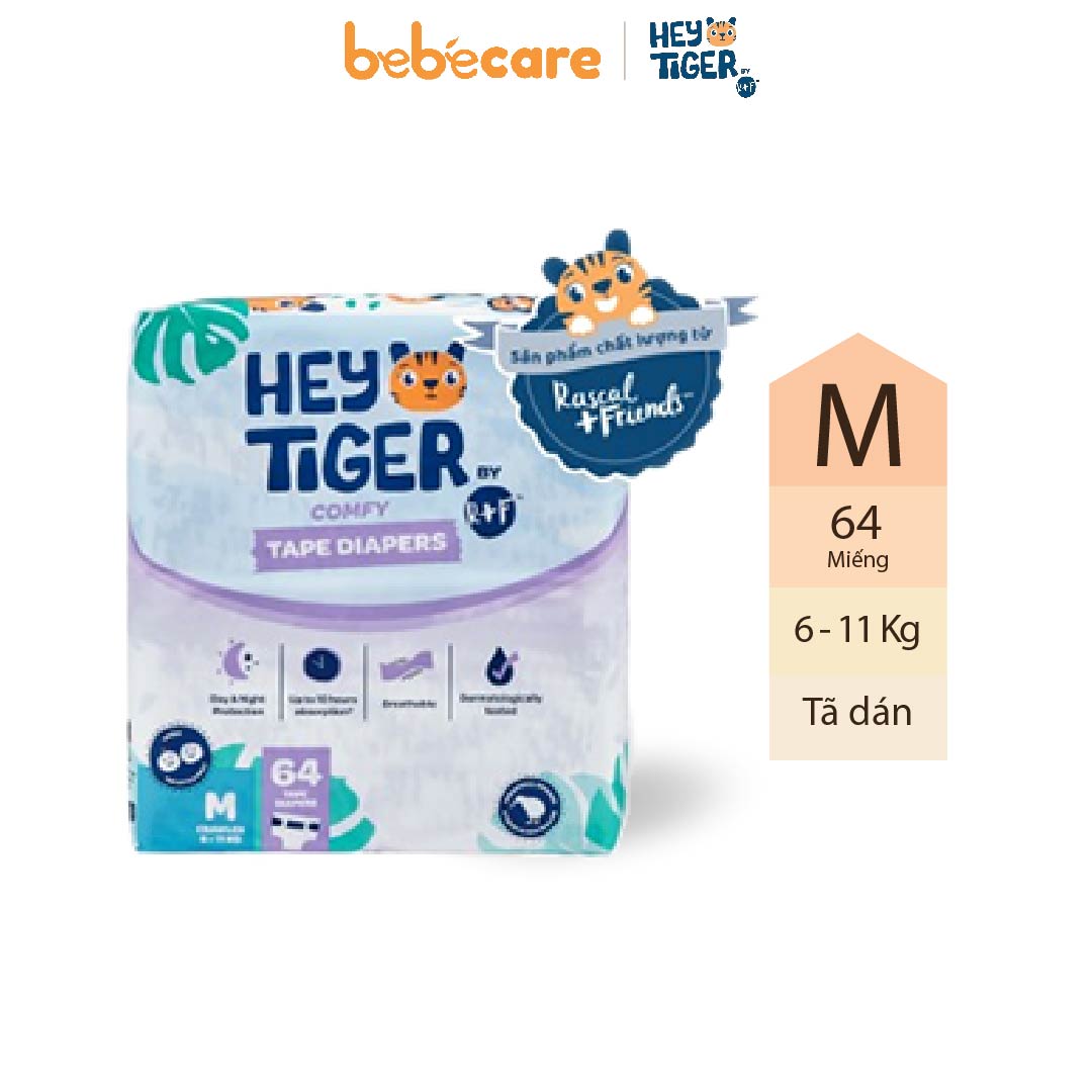 Diaper stickers Hey Tiger size m 64 pieces (baby from 6 - 11 kg)