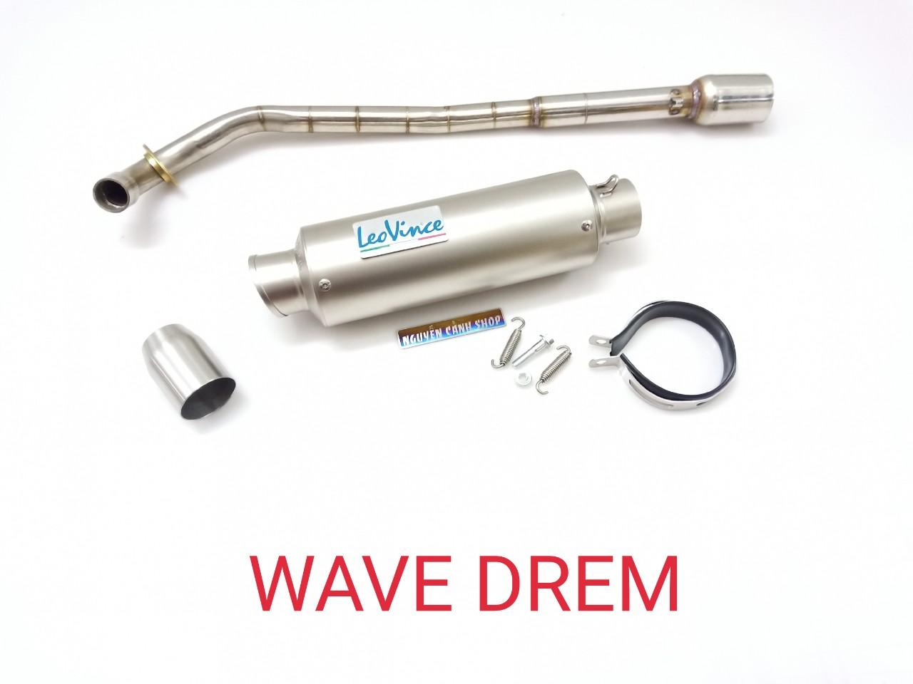 pô xe wave leovince bạc full cổ inox