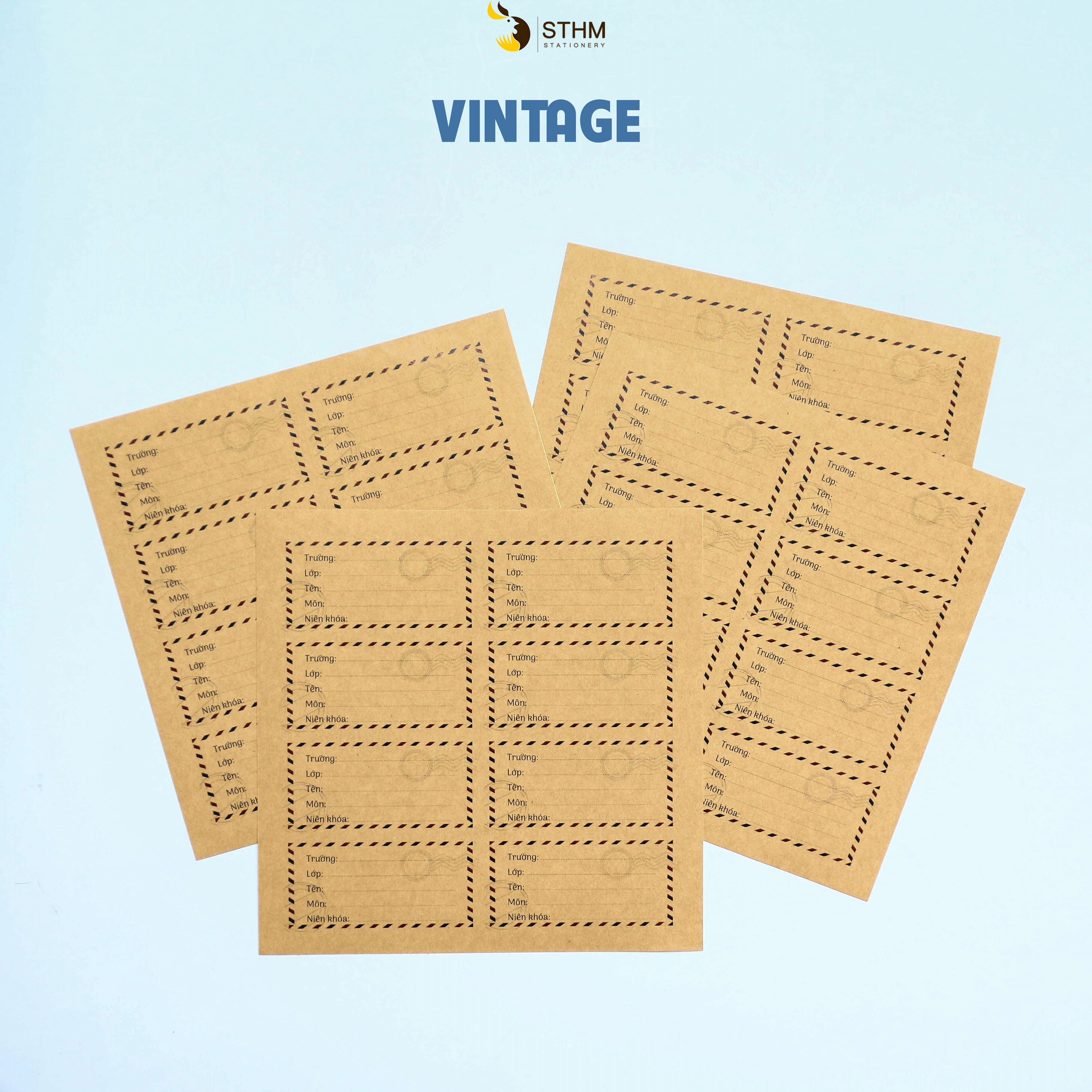 STHM stationery - Set 32 nhãn vở basic - 7.2x3.6cm