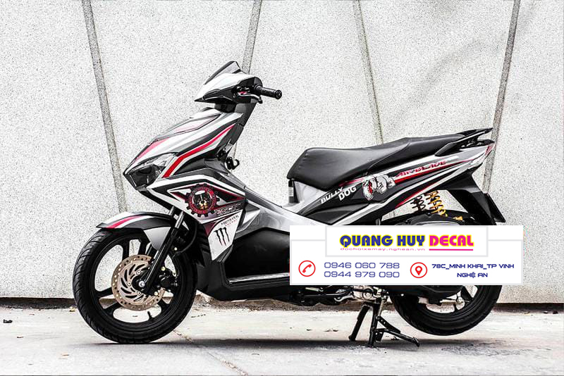 Tem trùm Air Blade trắng đỏ đen dully dog monster - Độ dán team trùm decal xe máy Air Blade trắng đỏ đen dully dog monster - Team trùm decal xe máy Air Blade rẻ đẹp và chất