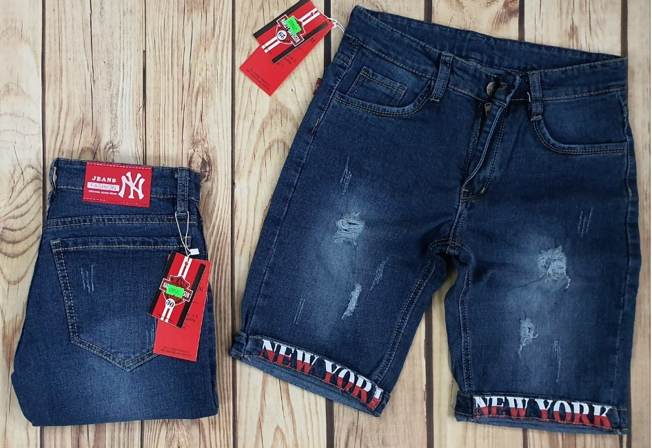 Quần Short Jean Cao Cấp in lai (Xanh)