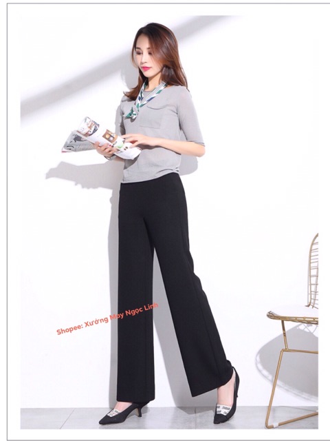 Quần Culottes Dáng Dài Cạp Khóa Chìm