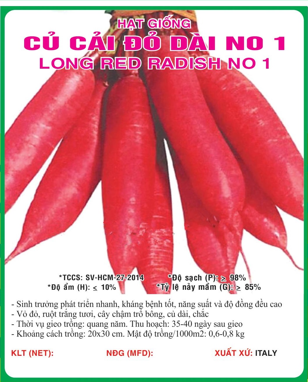 Hạt giống Củ cải đỏ dài VTS21 | Vạn Tín Store