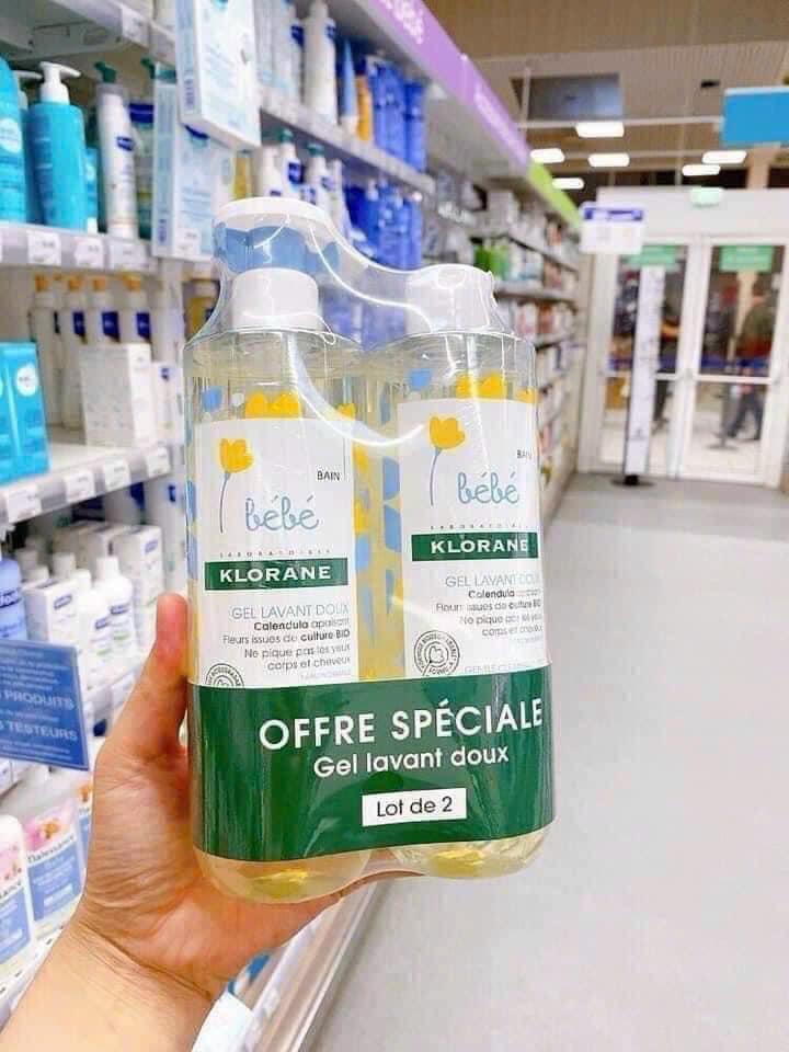Sữa tắm gội 2 in 1 Klorane bebe Pháp (mẫu mới)