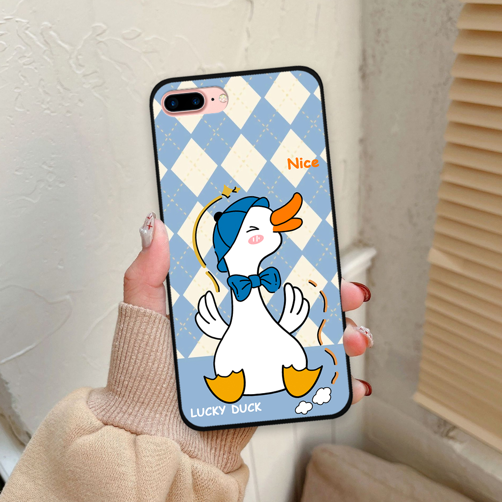 Ốp lưng iphone 7 plus/ 8 plus hình caro gấu, vịt thời trang, dễ thương