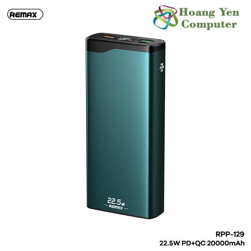 Pin Sạc Dự Phòng Mini Remax RPP-129 20000Mah (Sạc Nhanh QC3.0 18W, 22.5W, PD 18W) - BH 1 Năm - Hoàng Yến Computer