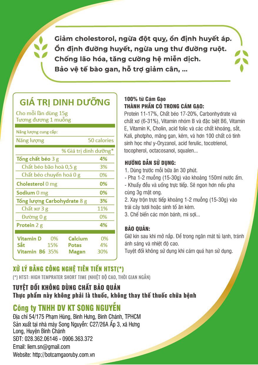 [HCM]Bột Cám Gạo RUBY-Rice bran healthy food