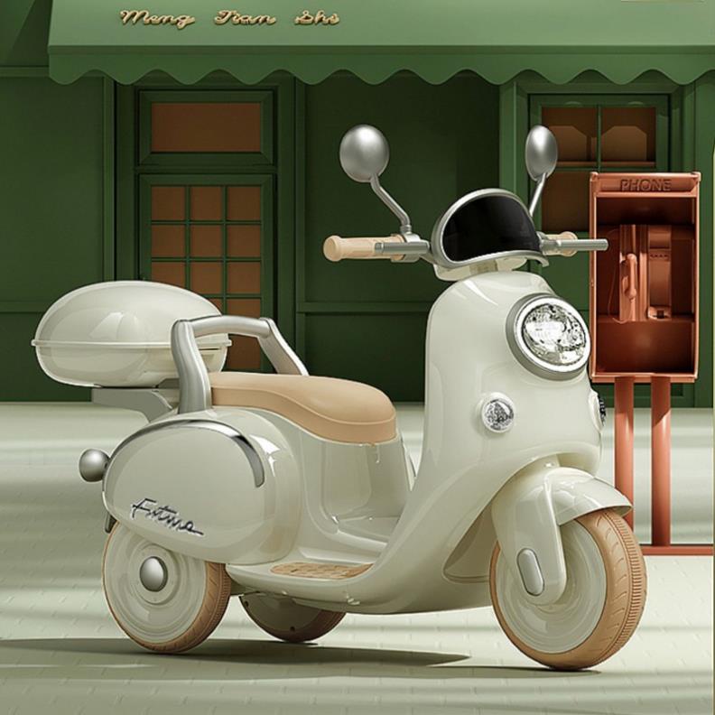 Xe máy điện vecpa đôi - xe máy điện trẻ em cho bé gái vespa q618/601/618