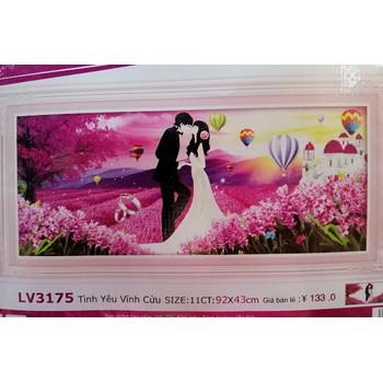 [HCM]Tranh thêu Tình Yêu Vĩnh Cửu_LV3175_92*43CM