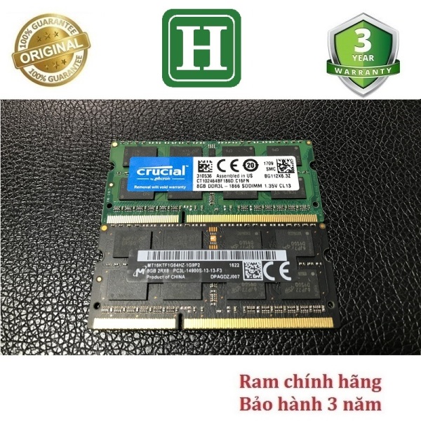 Bảng giá Ram Laptop DDR3L 8GB bus 1866 và một số loại khác, hàng chính hãng bảo hành 36 tháng Phong Vũ
