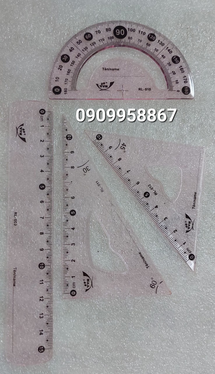 COMBO BỘ THƯỚC KẺ 4 MÓN