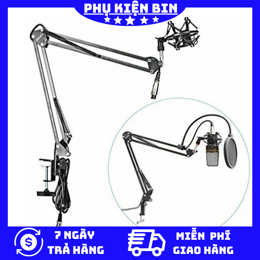 [HCM]Chân kẹp mic full box-Chân kẹp micro-Giá đỡ micro livestream
