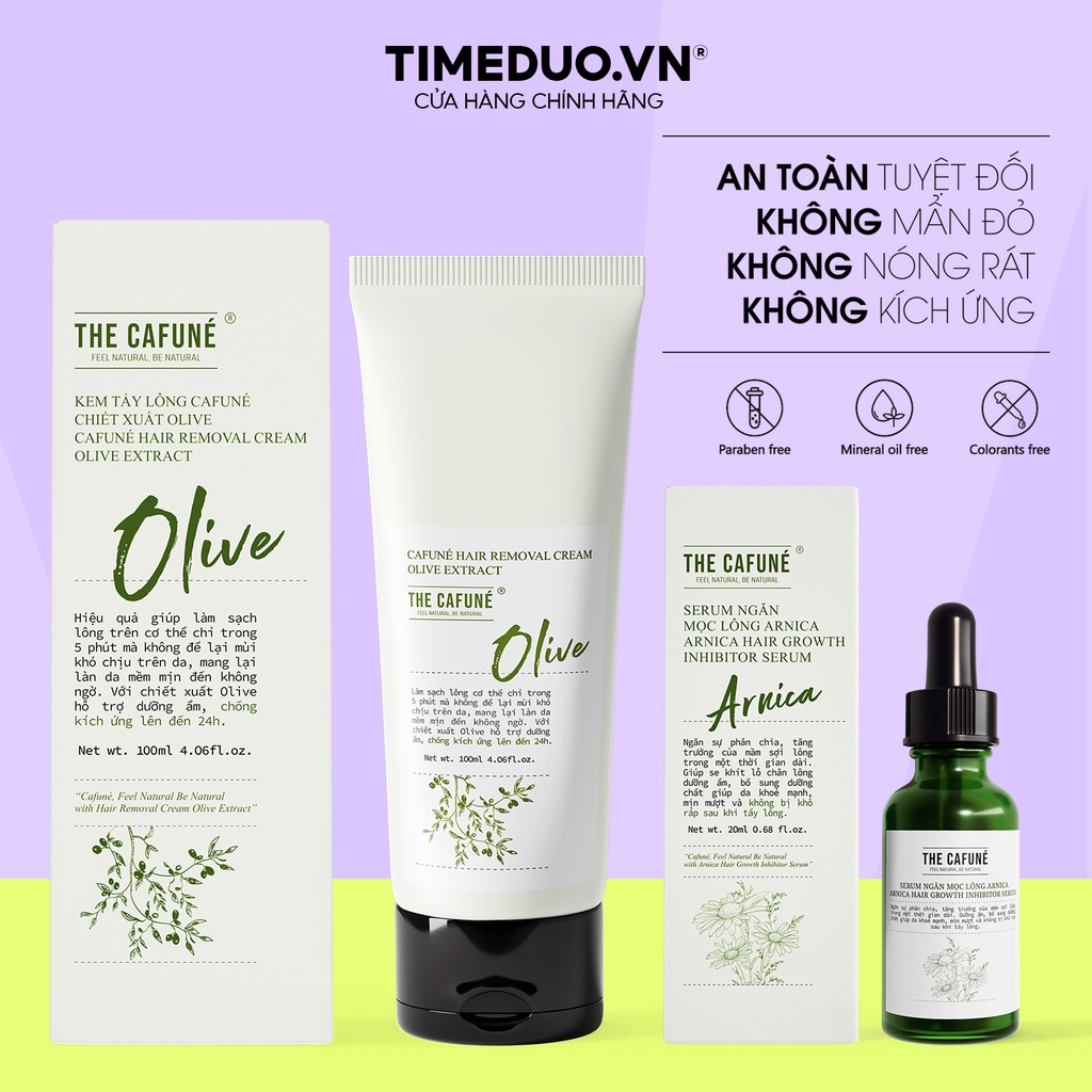 Combo tẩy lông Cafuné triệt lông cho vùng kín, bikini, chân, tay, nách