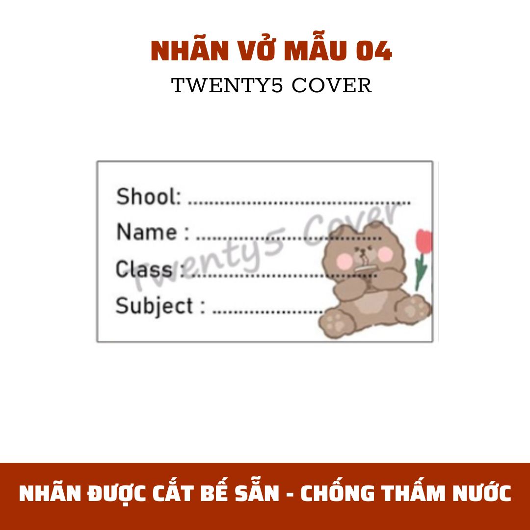 SET NHÃN VỞ THEO MẪU 01 - 10
