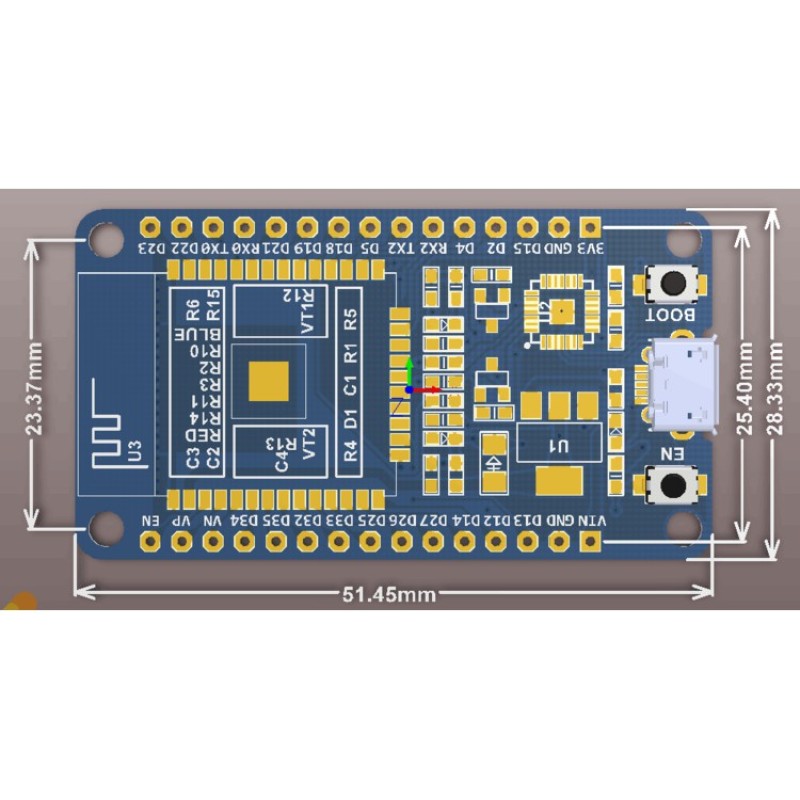 NodeMCU ESP32 Wifi BLE - CP2102- (kit thu phát IoT)