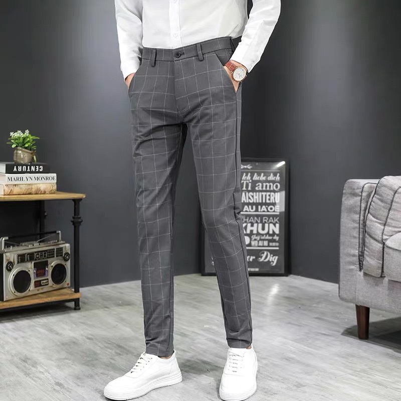 [HCM]QUẦN TÂY NAM QUẦN ÂU NAM SỌC CARO MẪU MỚI ỐNG CÔN BODY HOT TREND XU HƯỚNG TOP 1