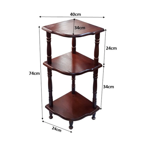 [HCM]KỆ GÓC GỖ 3 TẦNG NHỎ MÀU NÂU
