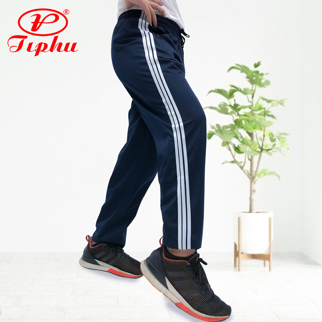 Quần thể dục 3 sọc lưng thun, đồ tập thể thao nam nữ, vải thun cotton co giãn, hút mồ hôi, thoải mái vận động, size từ 20-100kg, Amazing