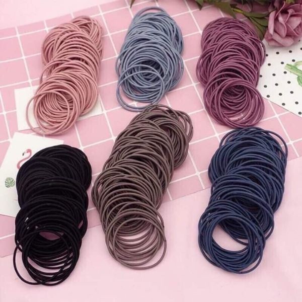 Set 100 thun cột tóc siêu dai (túi Zip)
