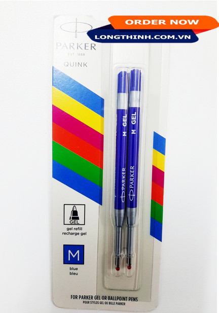 Ruột bút gel cao cấp Parker 0.7mm Blue (vỉ 2 ruột)