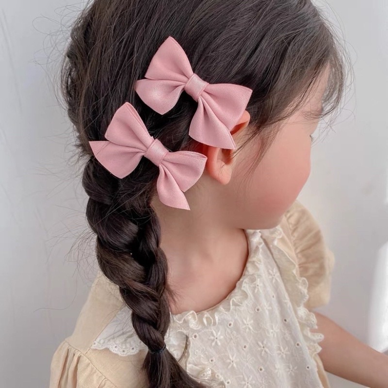 Set 2 chiếc kẹp tóc nơ KTH phong cách Hàn cho bé gái