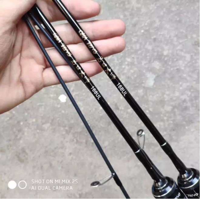 Cần câu lure UL cán trắng ultra light (tặng mồi giả)