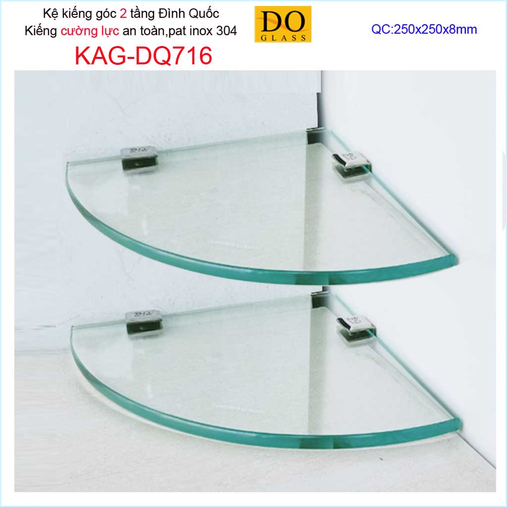 [HCM]Kệ kính góc Đình Quốc kệ kiếng cường lực 25x25cm kệ  góc 2 tầng KAG-DQ716