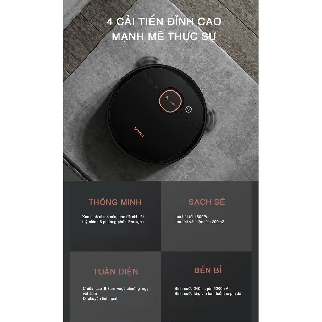 Robot hút bụi lau nhà Deebot Ecovacs T5 Neo (DX55)