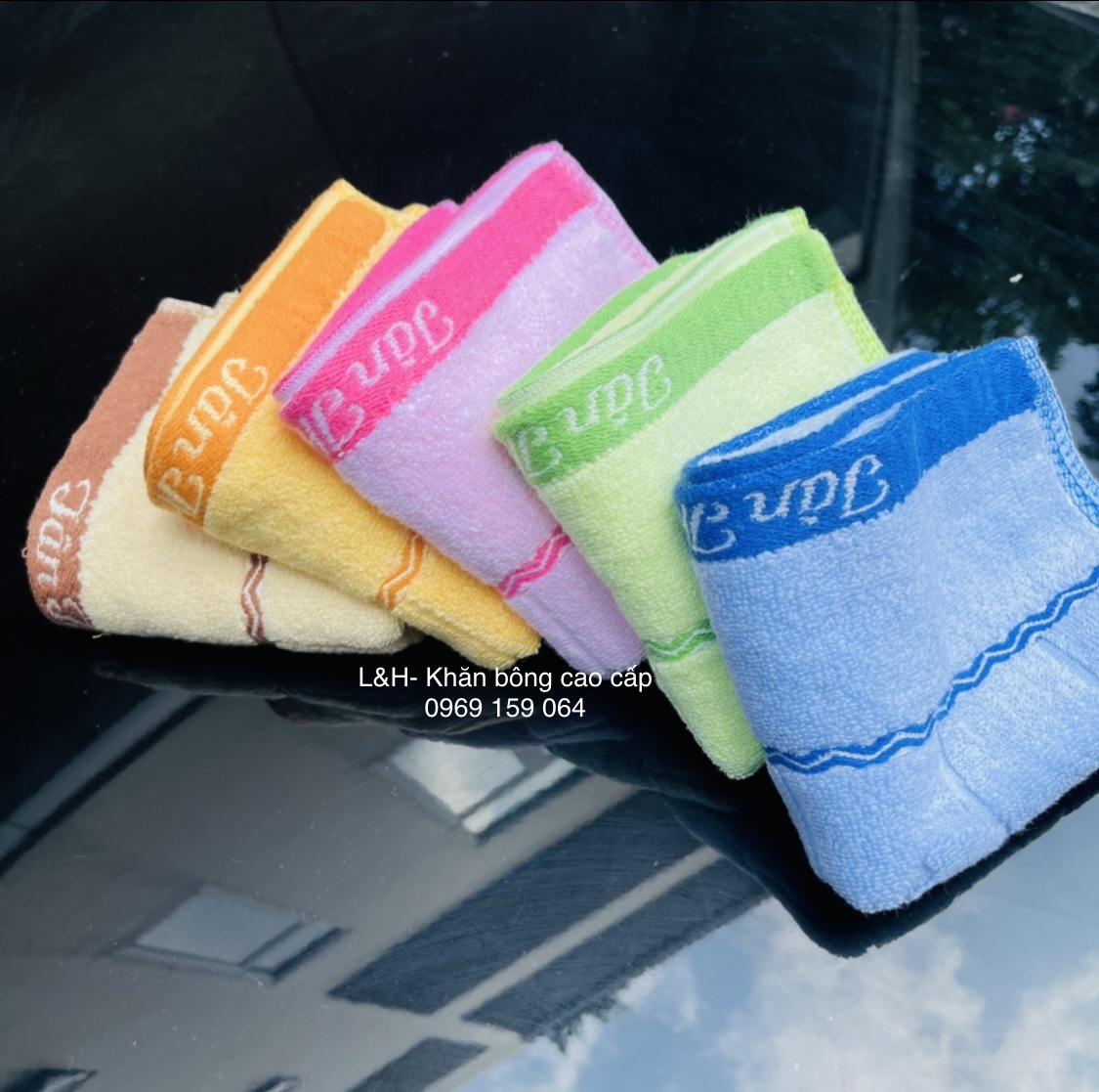 Khăn mặt hoa nở chìm cao cấp Tân Thịnh, kt 30x 50cm