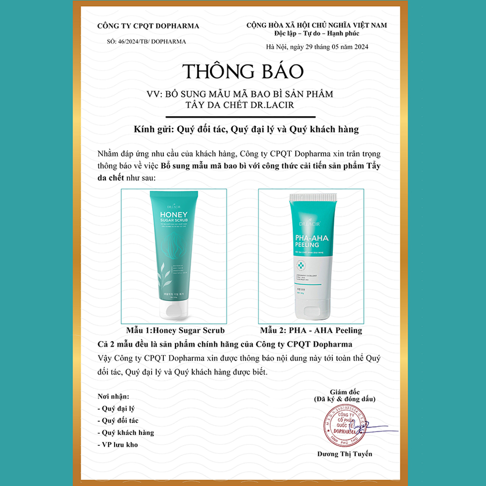 Tẩy Da Chết Sinh Học Dr Lacir - HONEY SUGAR SCRUB