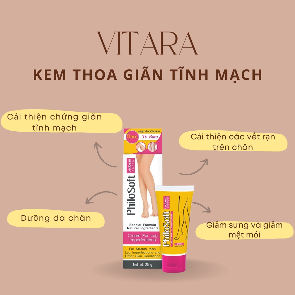 Kem Thoa Suy Giãn Tĩnh Mạch Philosoft Legactif Cream 25g