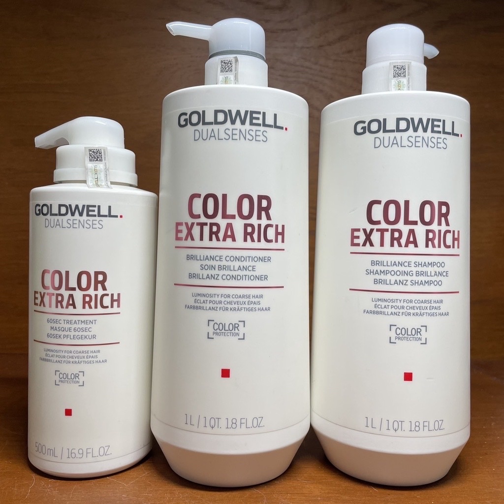 🇩🇪Goldwell🇩🇪 Combo bộ gội xả giữ màu tóc nhuộm Goldwell Dualsenses Color Extra Rich Brilliance 1000mlx2/500ml