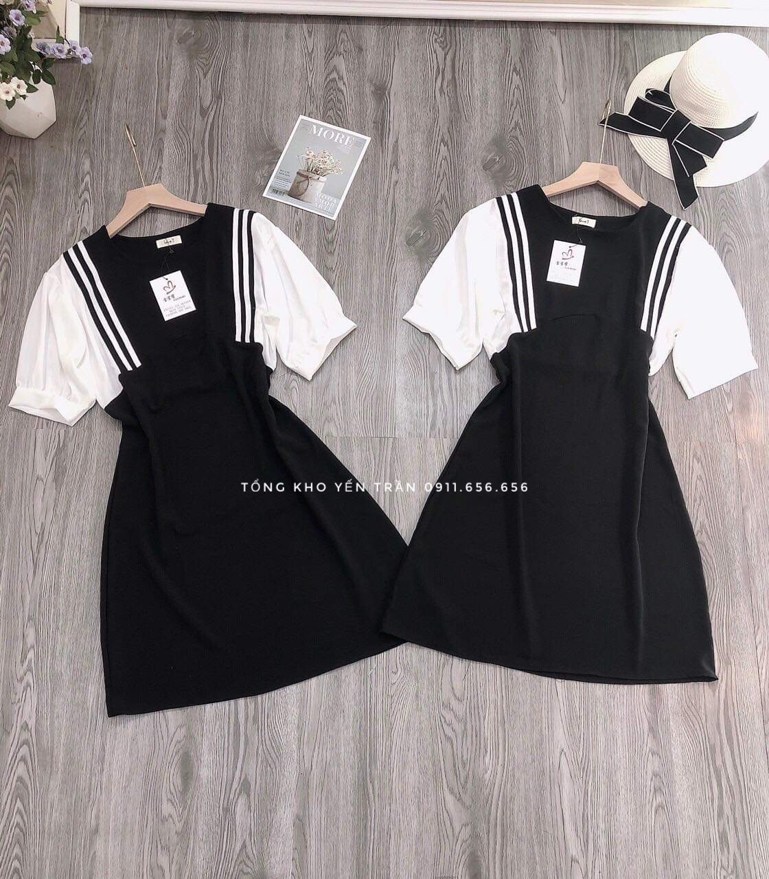[Yến Trần] Đầm Suông Thủy Thủ Chất Đũi chuẩn bán Shop