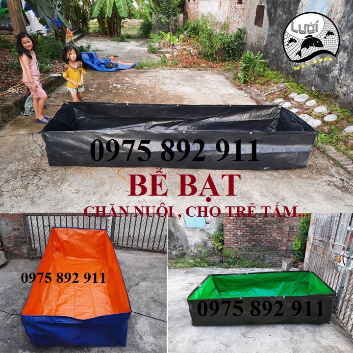 bể bạt ươm ốc ,ếch , cá 2x1x0,5 - chất liệu bạt sịn