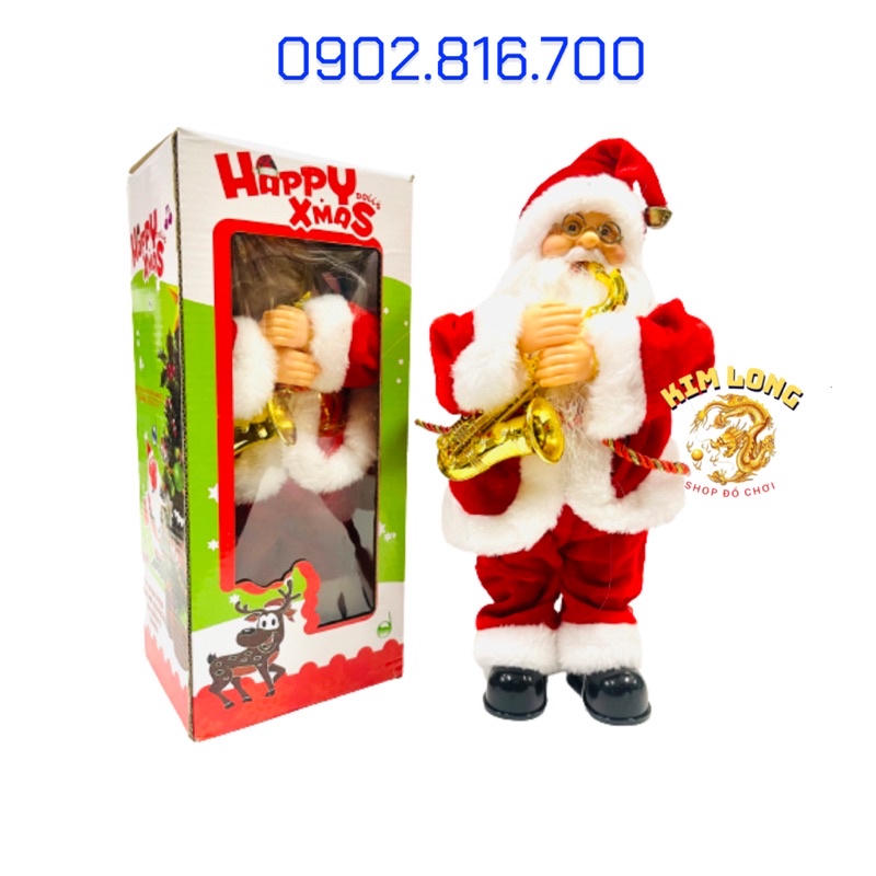 TẶNG PIN Đồ chơi ông già Noel thổi kèn quà tặng giáng sinh - phụ kiện trang trí Noel dịp lễ Giáng sinh