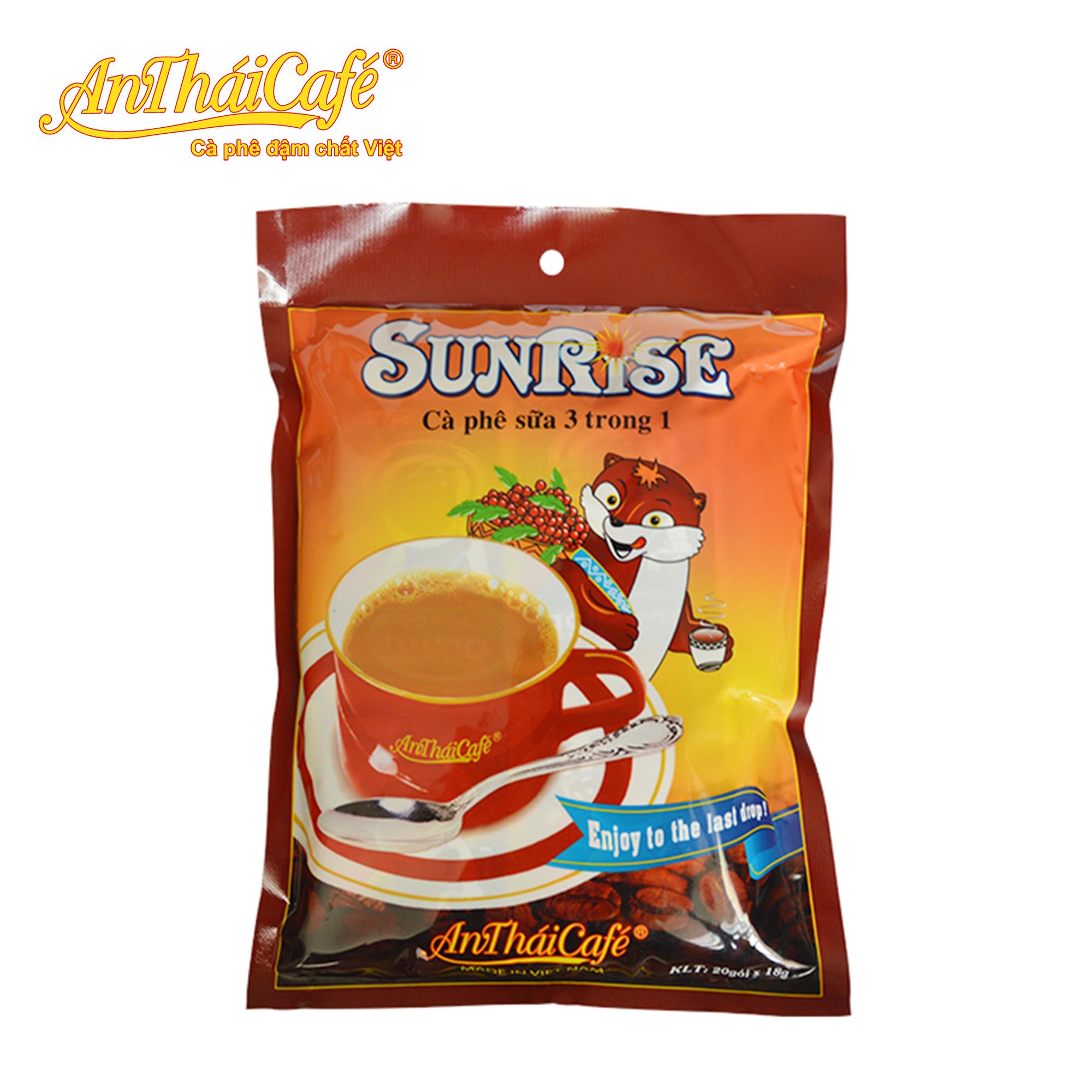 Cà phê sữa 3 trong 1 Sunrise túi 20 gói x 18gr - AnTháiCafé