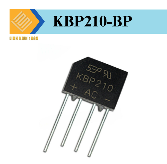 Diode cầu kbp210 1000v2a màu đen 4 chân
