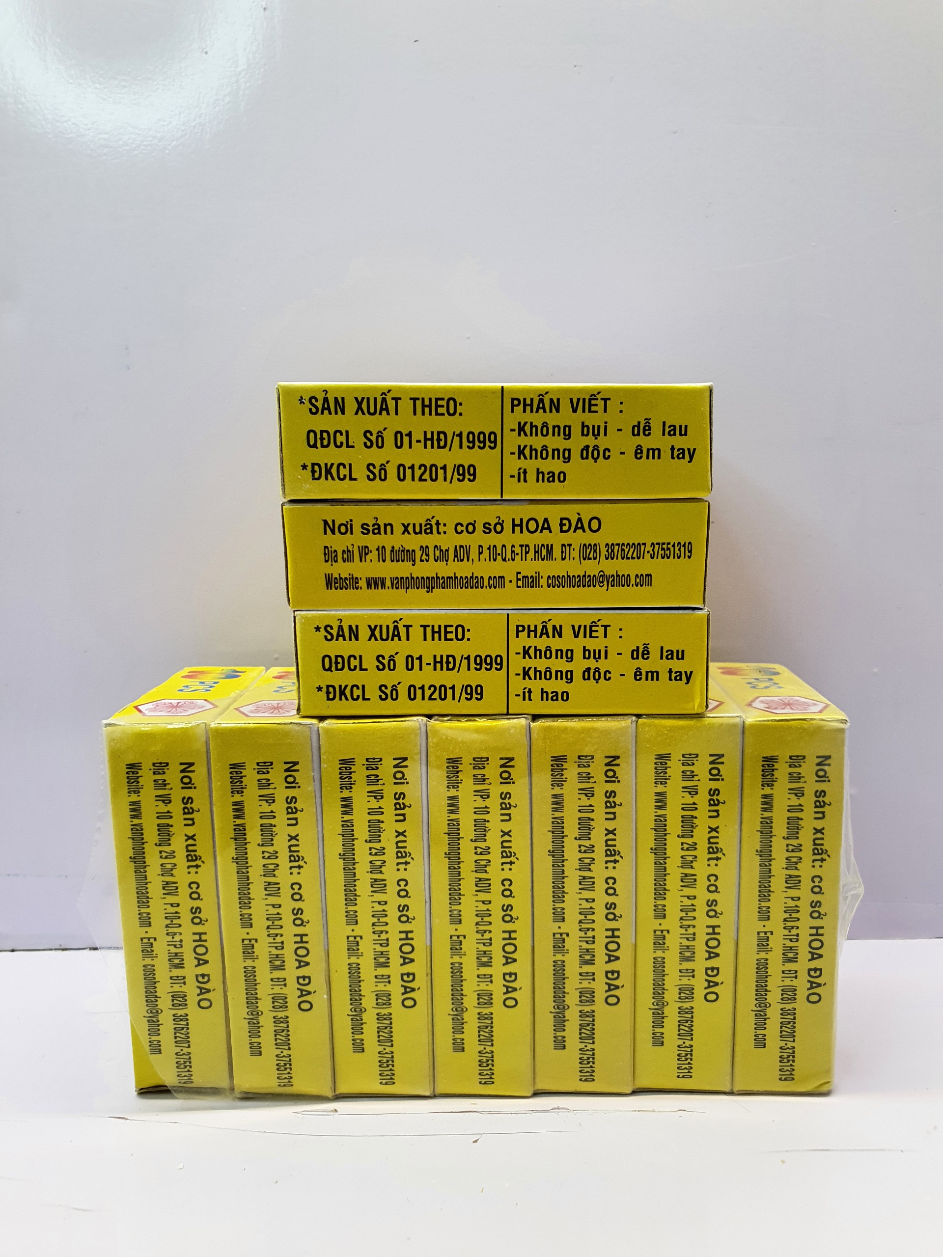 Phấn viết bảng Trắng - Phấn không bụi HADA (10 viên)