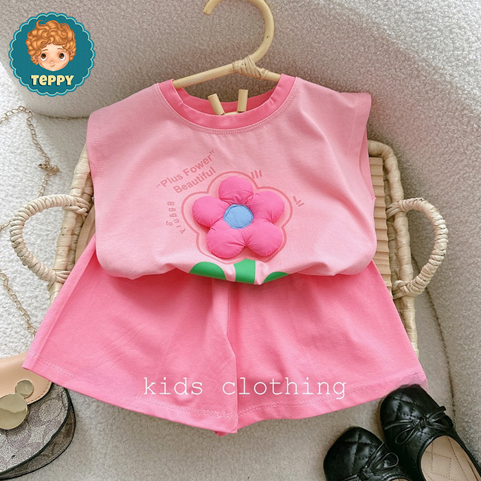 Set bộ đùi áo hoa nổi cho bé gái (7kg-16kg)