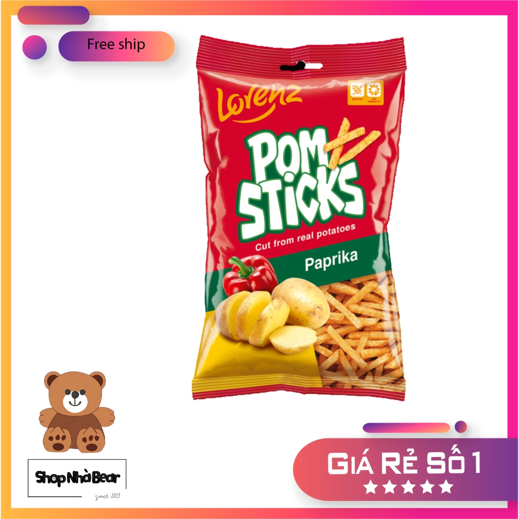 Khoai tây chiên Pomsticks Lorenz 70g nhiều vị