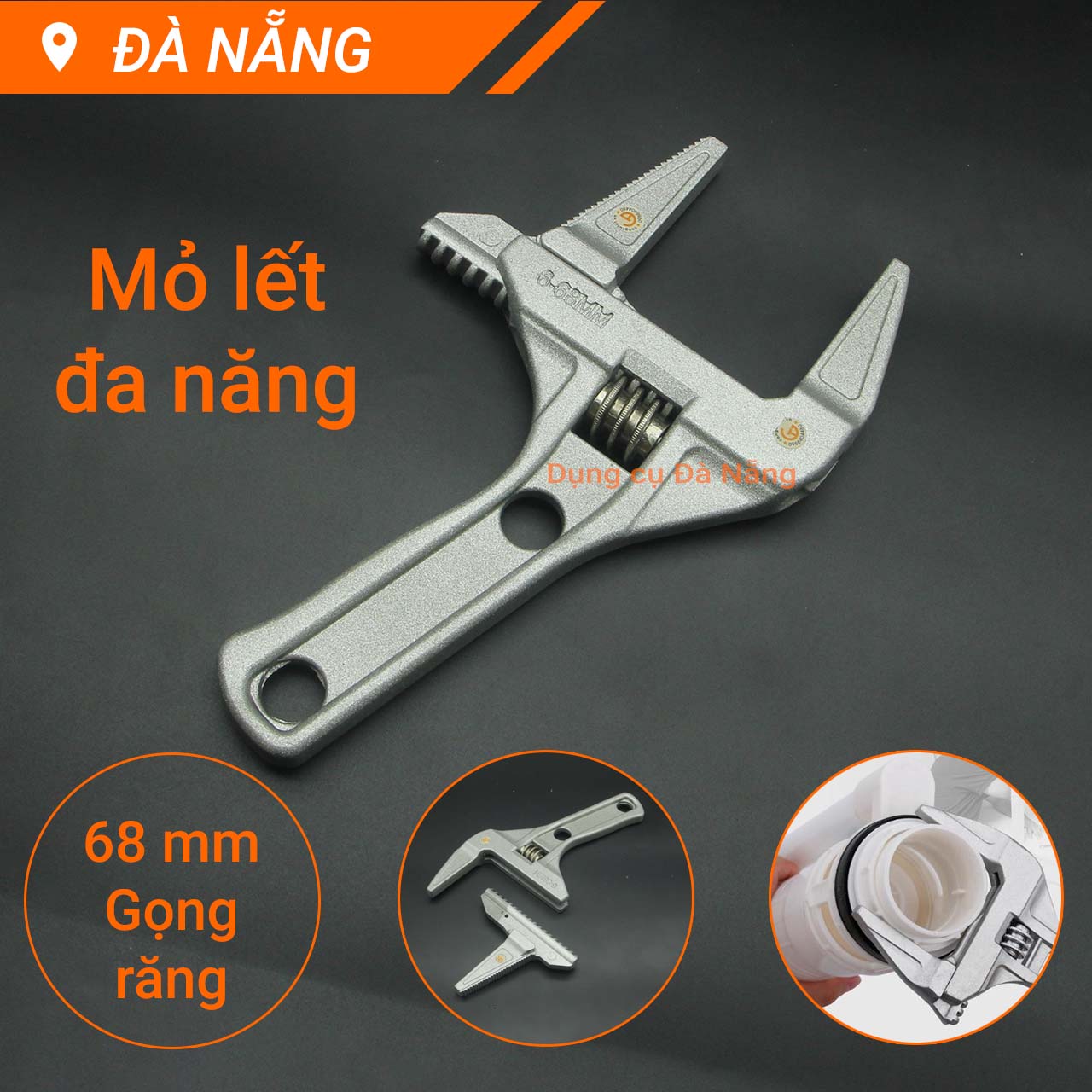 Mỏ lết lớn, mỏ lết phòng tắm gọng răng đảo chiều