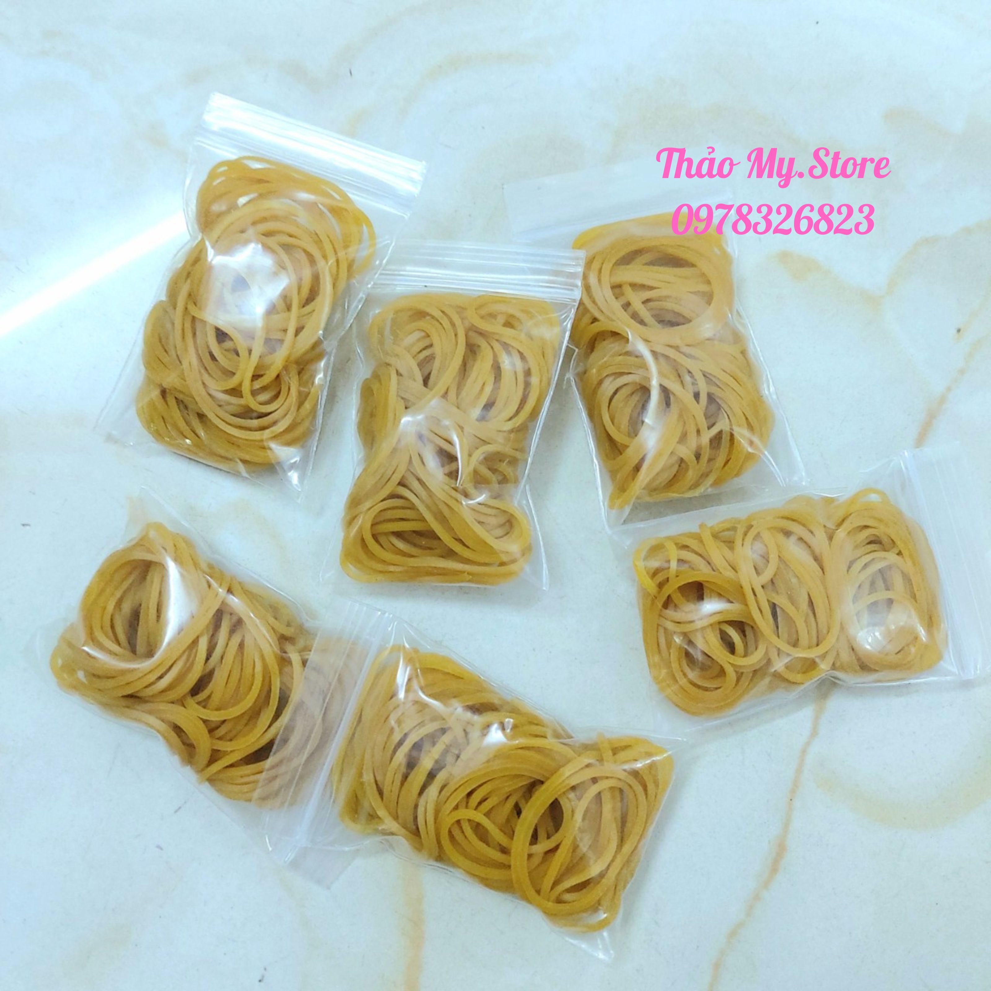 Thun Cột Tóc Cao Su Vàng Bịch nhỏ 13g