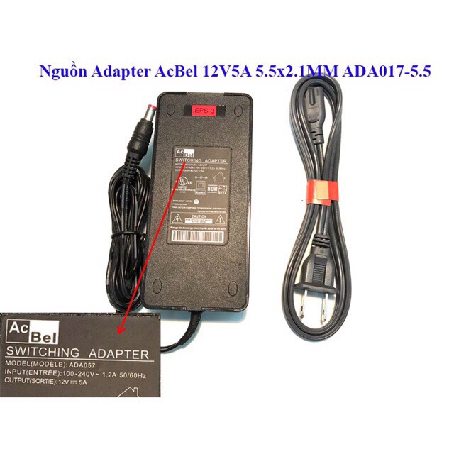 Adpter nguồn Acbel 12v 5A chính hãng cho camera