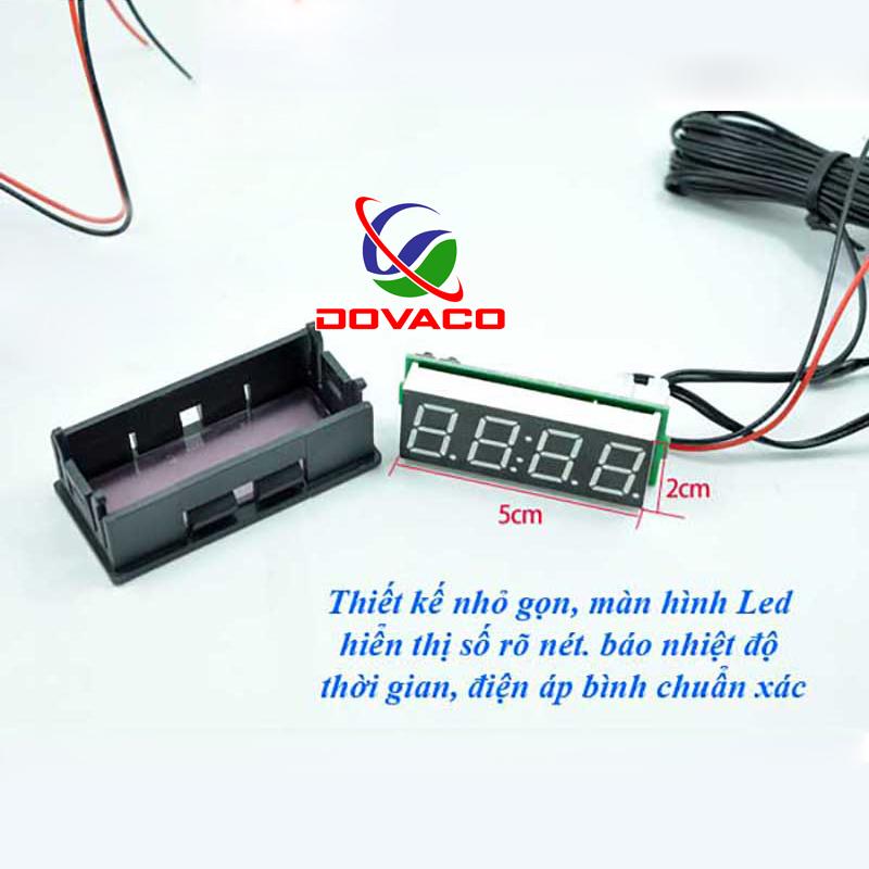 Đồng hồ điện tử mini DIY V2.2 (ô tô, xe máy, nguồn 12v)