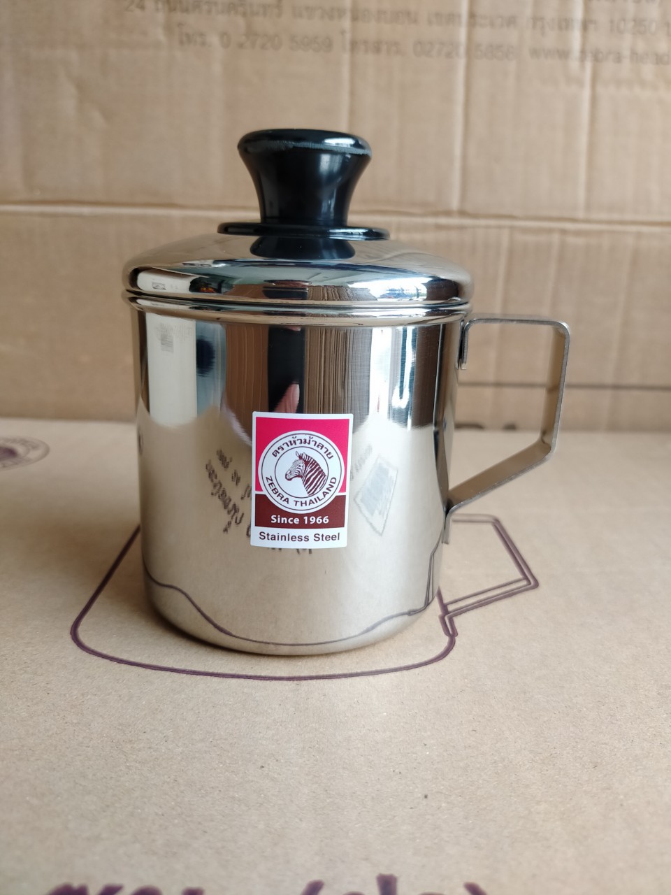 Ca nước Inox có nắp 11cm (1L) - 110111 Zebra Thái Lan