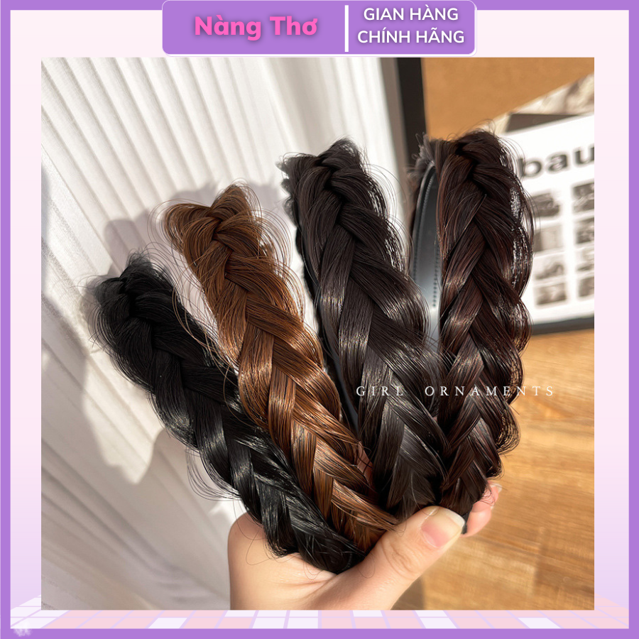 Cài tóc kiểu tóc giả thắt bím thời trang Hàn Quốc