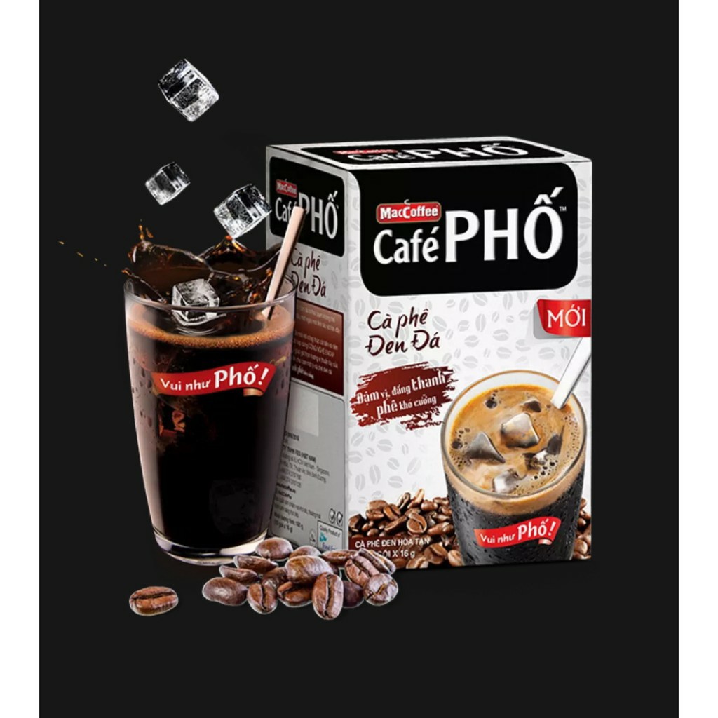 Cà phê đen đá MacCoffee Café Phố - 35 bịch/ hộp