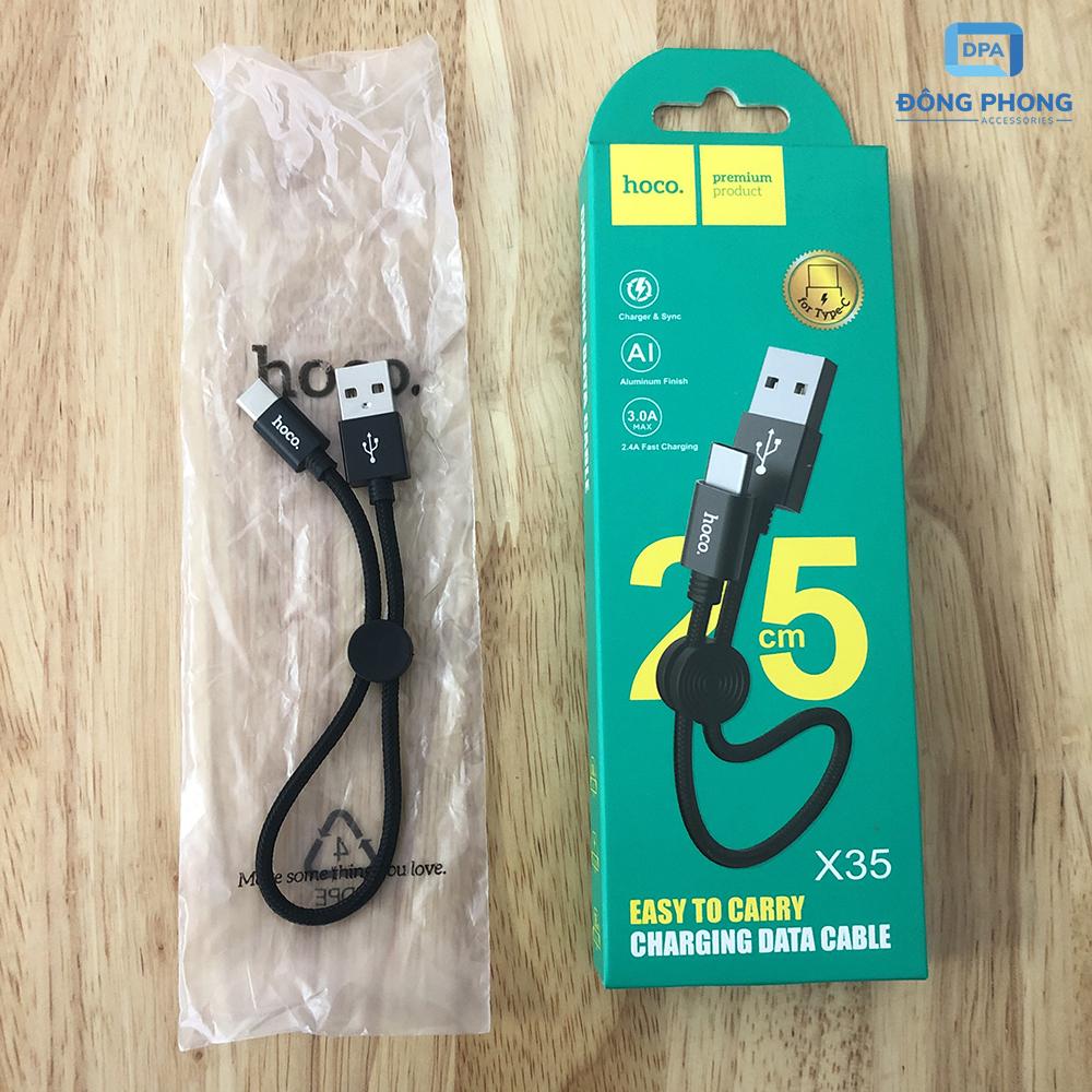 Cáp Sạc Nhanh Type C Hoco X35 Dài 25CM Chính Hãng