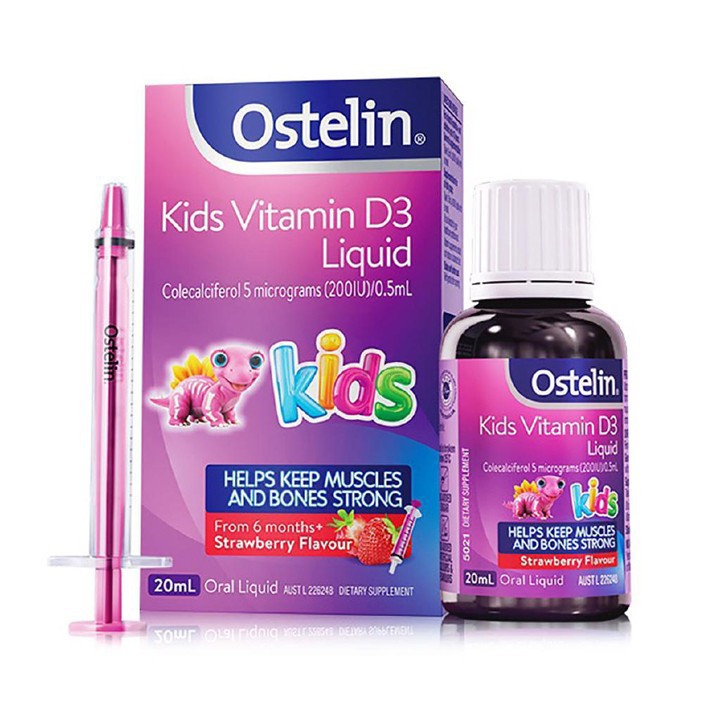 Ostelin Kids Vitamin D3 Liquid hộp 20 ml của Úc - Bổ sung vitamin D cho trẻ