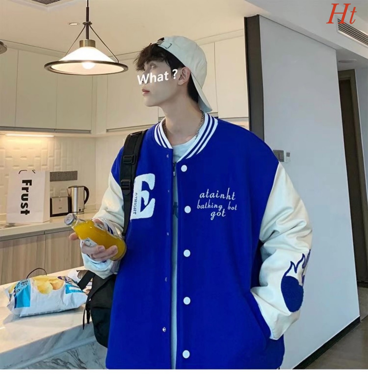 [FREESHIP] Áo Khoác Bomber nỉ Chữ E lửa tay,ht